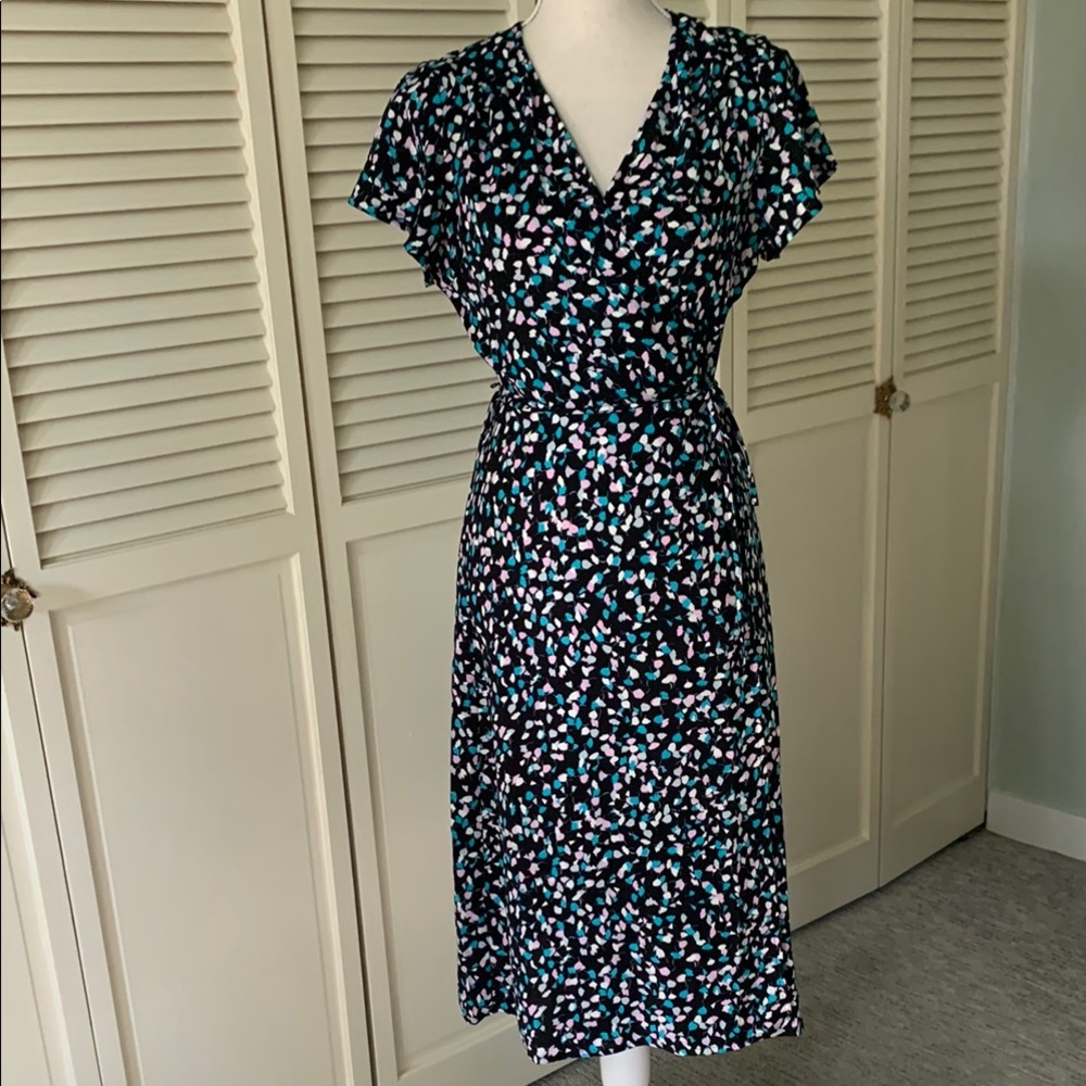 Elegant Black Floral Wrap Dress
